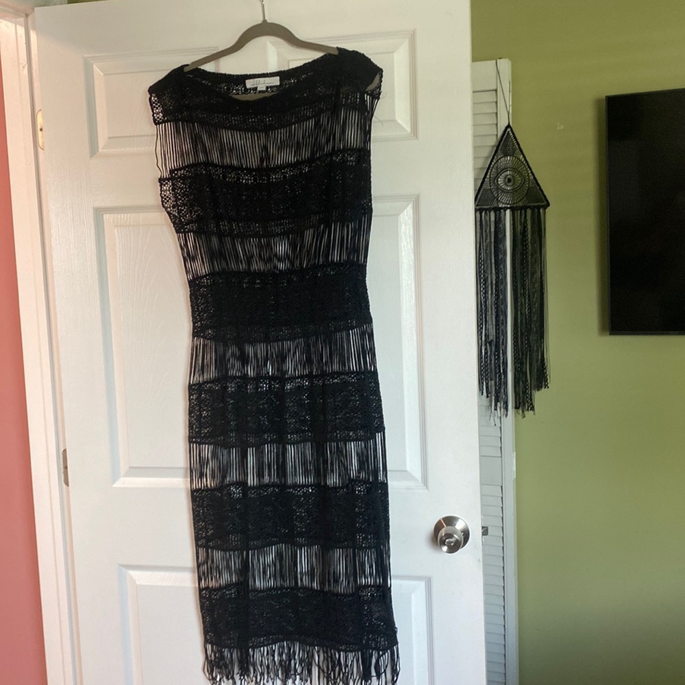 Black Anthropologie over dress